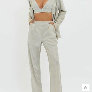 NWT Silver Pants Set